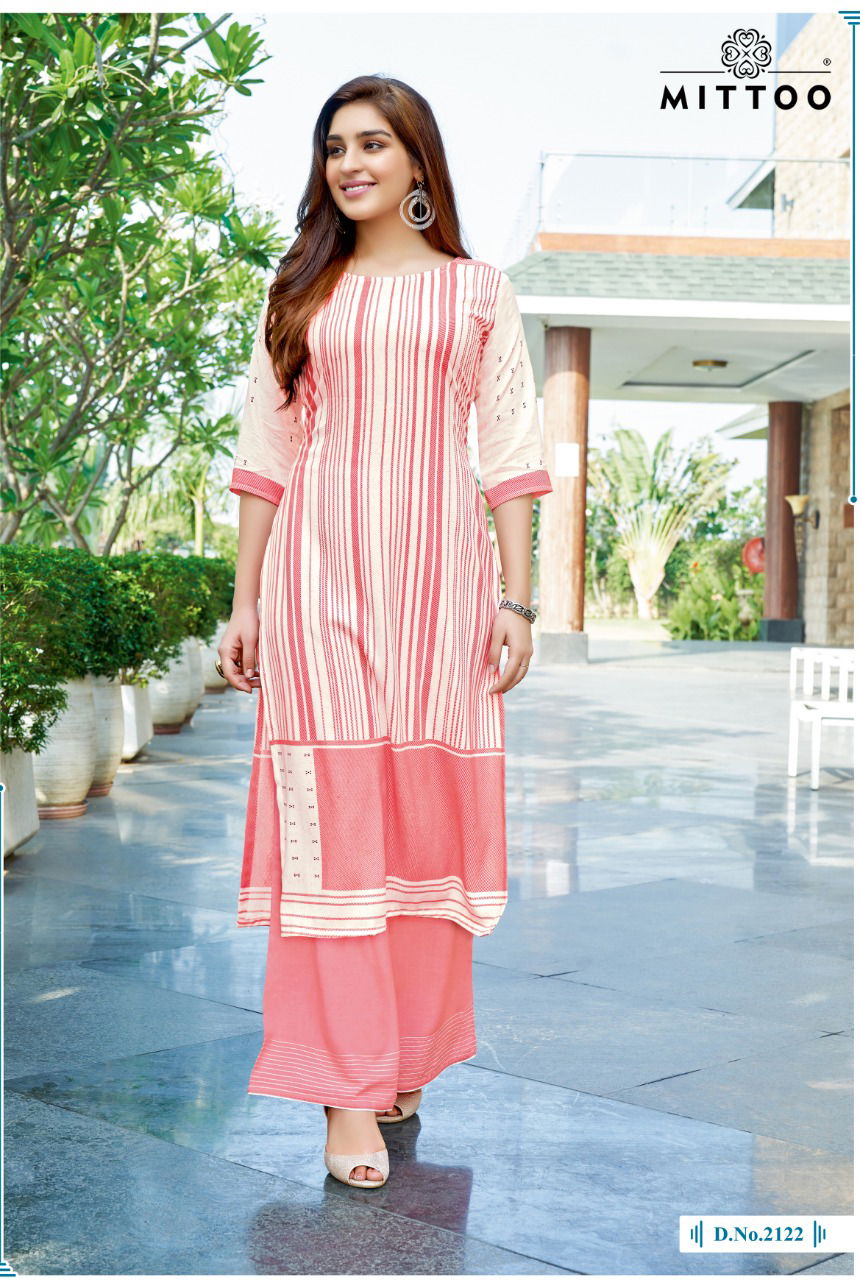Mittoo Panghat 19 Fancy Ethnic Wear Rayon  Kurtis With Bottom Collection
