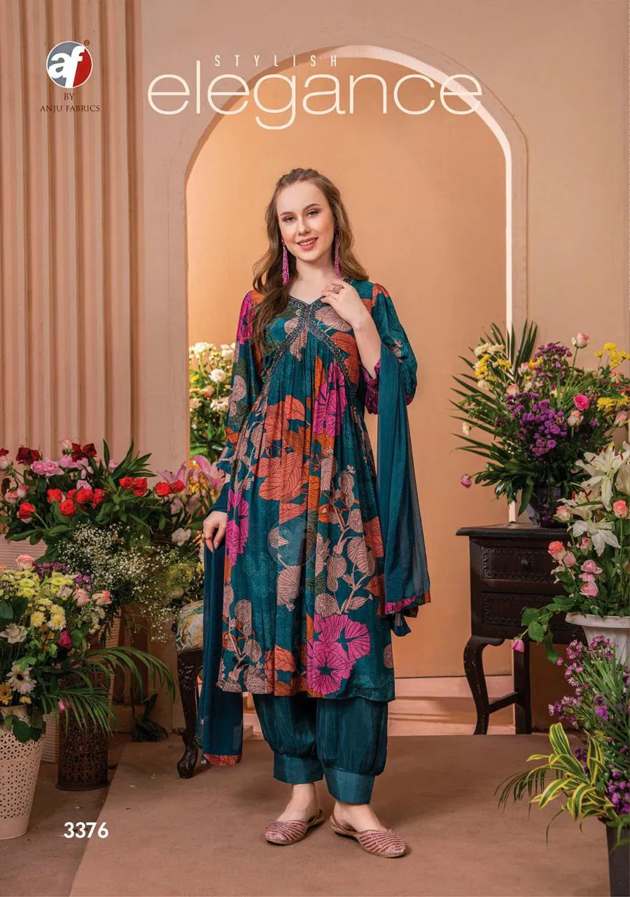 Geet By Anju Fabric Afghani Alia Cut Kurti Bottom With Dupatta
