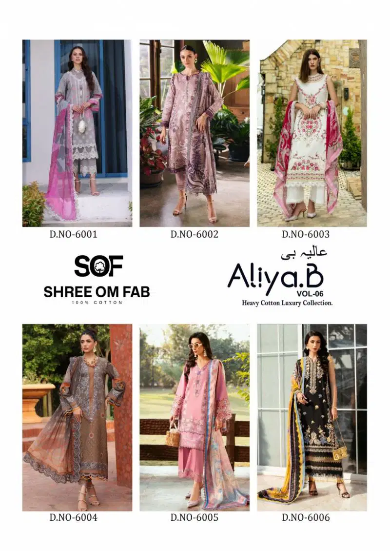 Aliya B Vol 6 By Sof Lawn Printed Dress Material Best Wholesale Shop In Surat