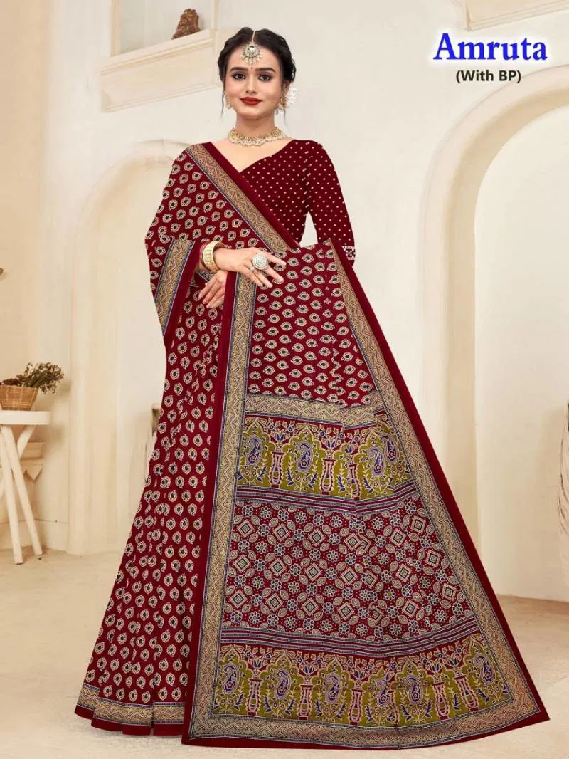 Amruta 1 Beautiful Cotton Printed Saree Wholesale Online