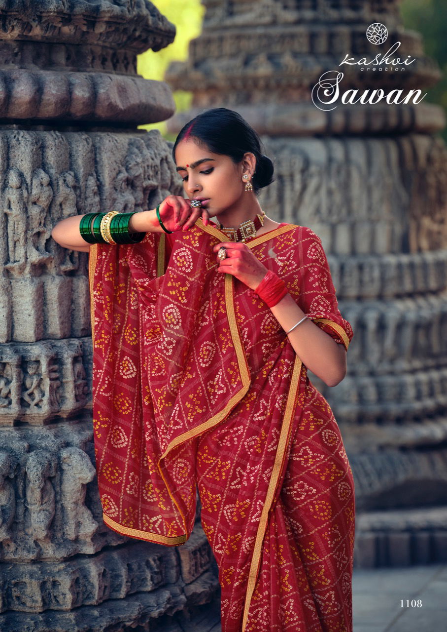 Kashvi Sawan Silk Casual Wear Printed Designer Saree Collection
