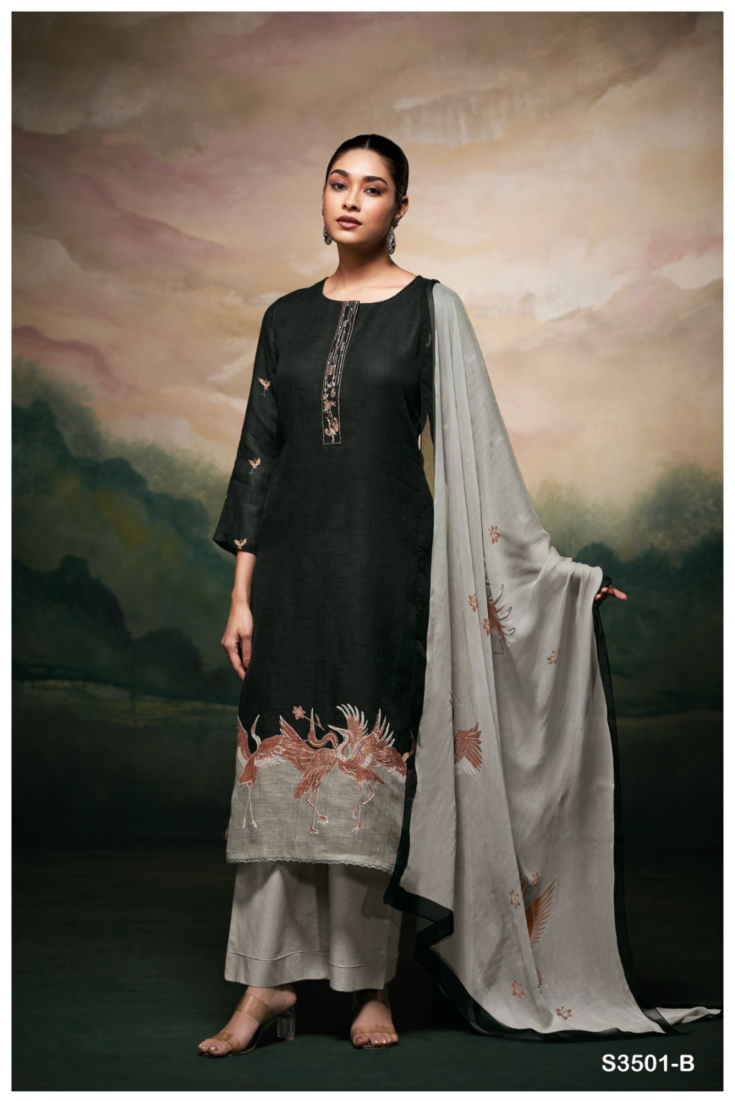 Kaleah 3501 By Ganga Linen Printed Salwar Suit Wholesale Shop In Surat
