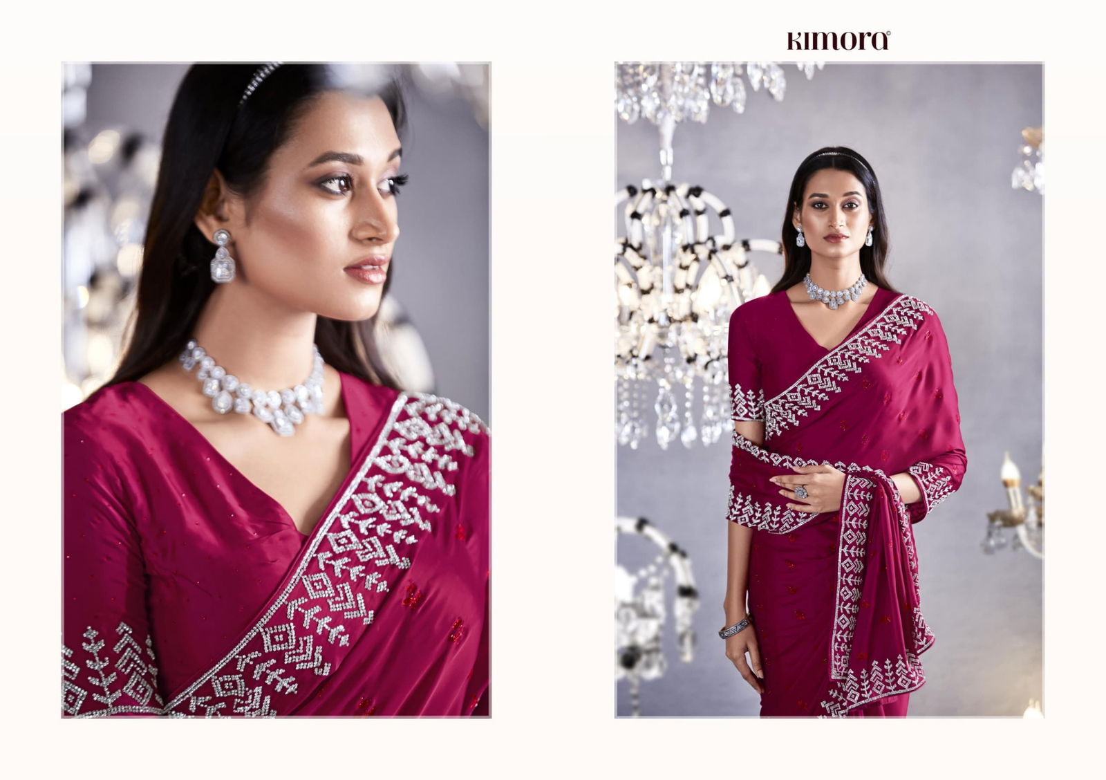 Zarkan By Kimora Viscose Party Wear Sarees Catalog