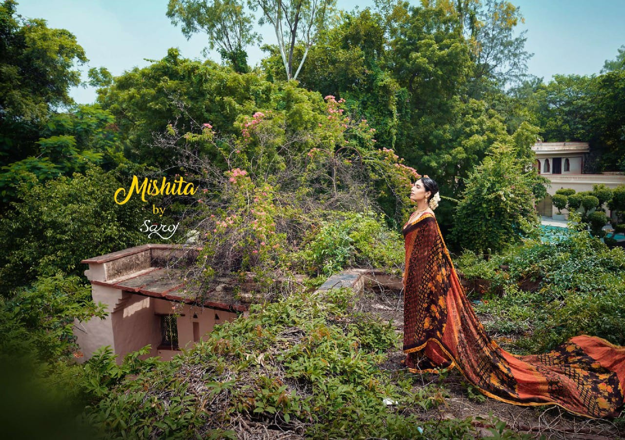 Saroj Mishita Festive Wear Georgette with Beautiful Designs Saree Collection
