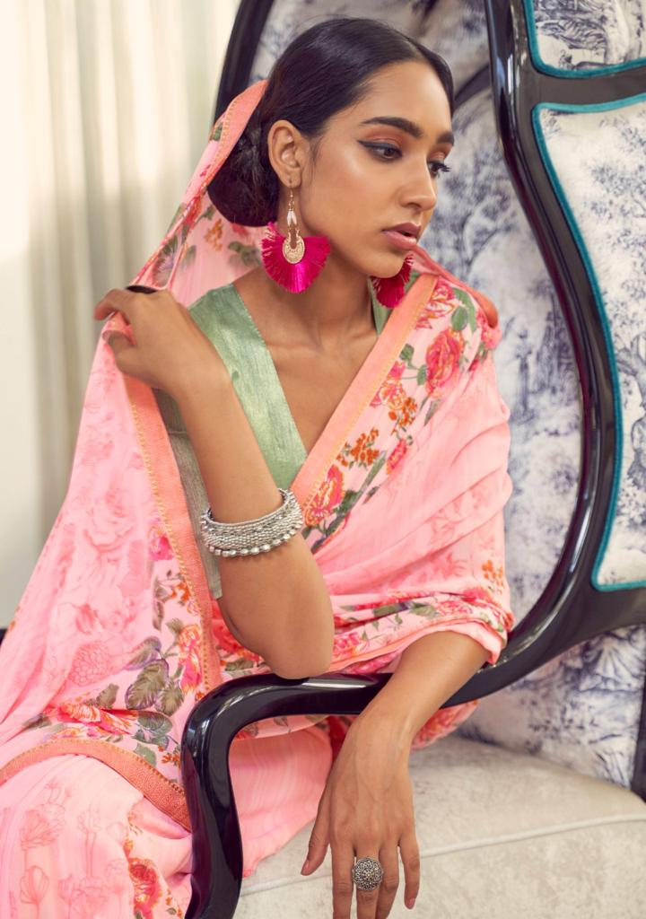 Kashvi Arth Silk Latest fancy regular Casual Wear Printed Georgette With Border Saree Collection

