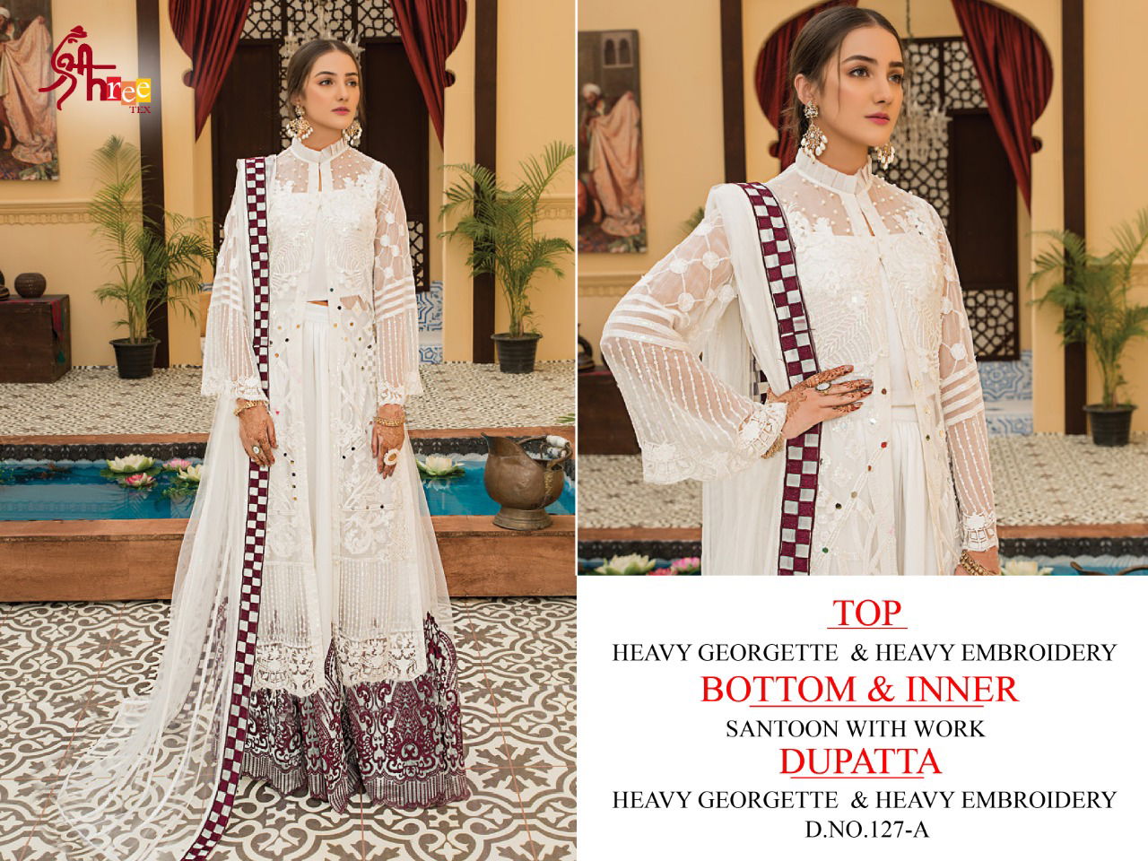Shree Tex 127 Series Latest Wedding Wear Heavy Georgette With Embroidery Work Designer Pakistani Salwar Suits Collection
