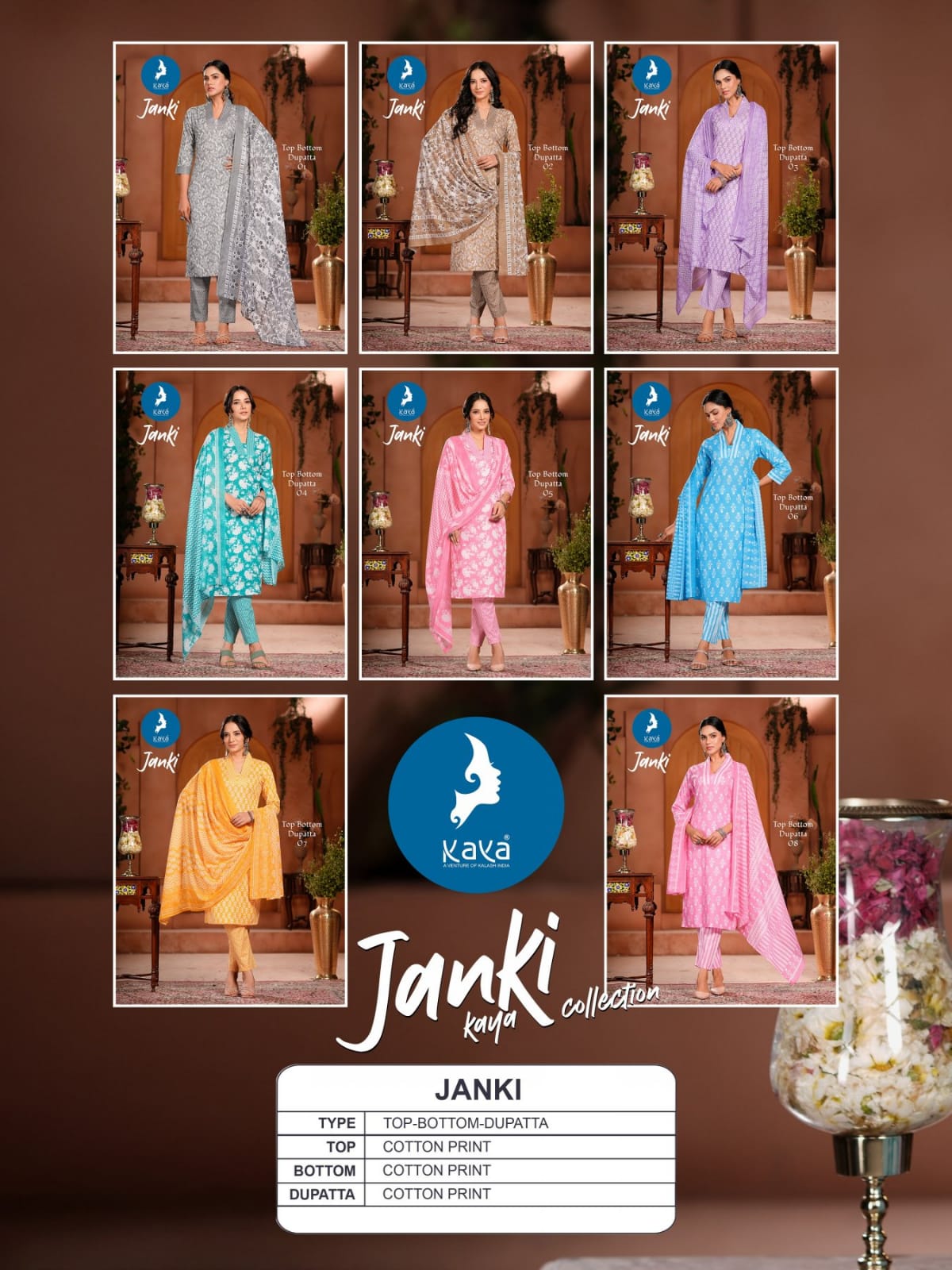 Janki By Kaya Cotton Printed Kurti With Bottom Dupatta Wholesalers In Delhi