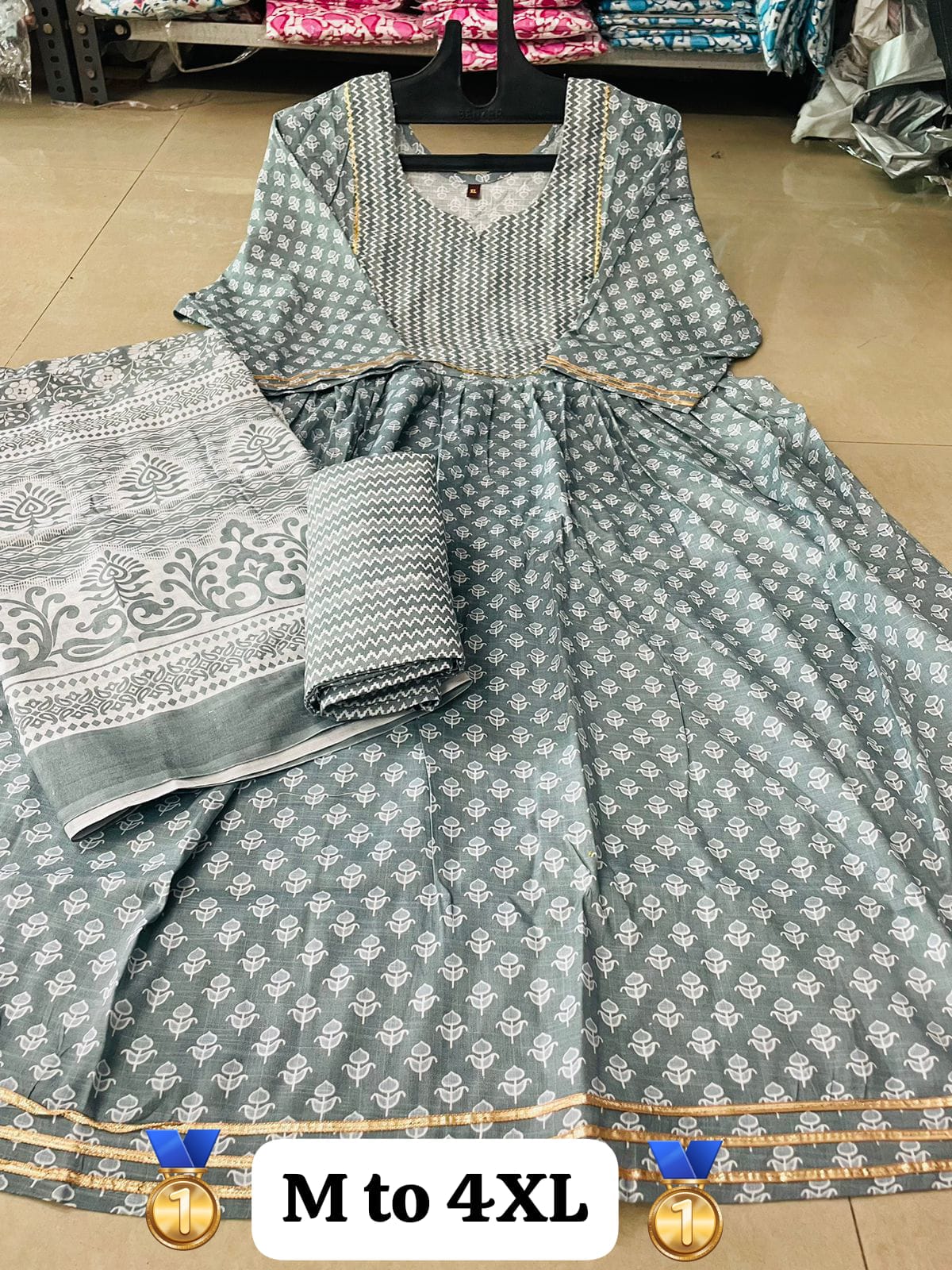 Virat Cotton Printed Anarkali Kurti With Bottom Dupatta Catalog