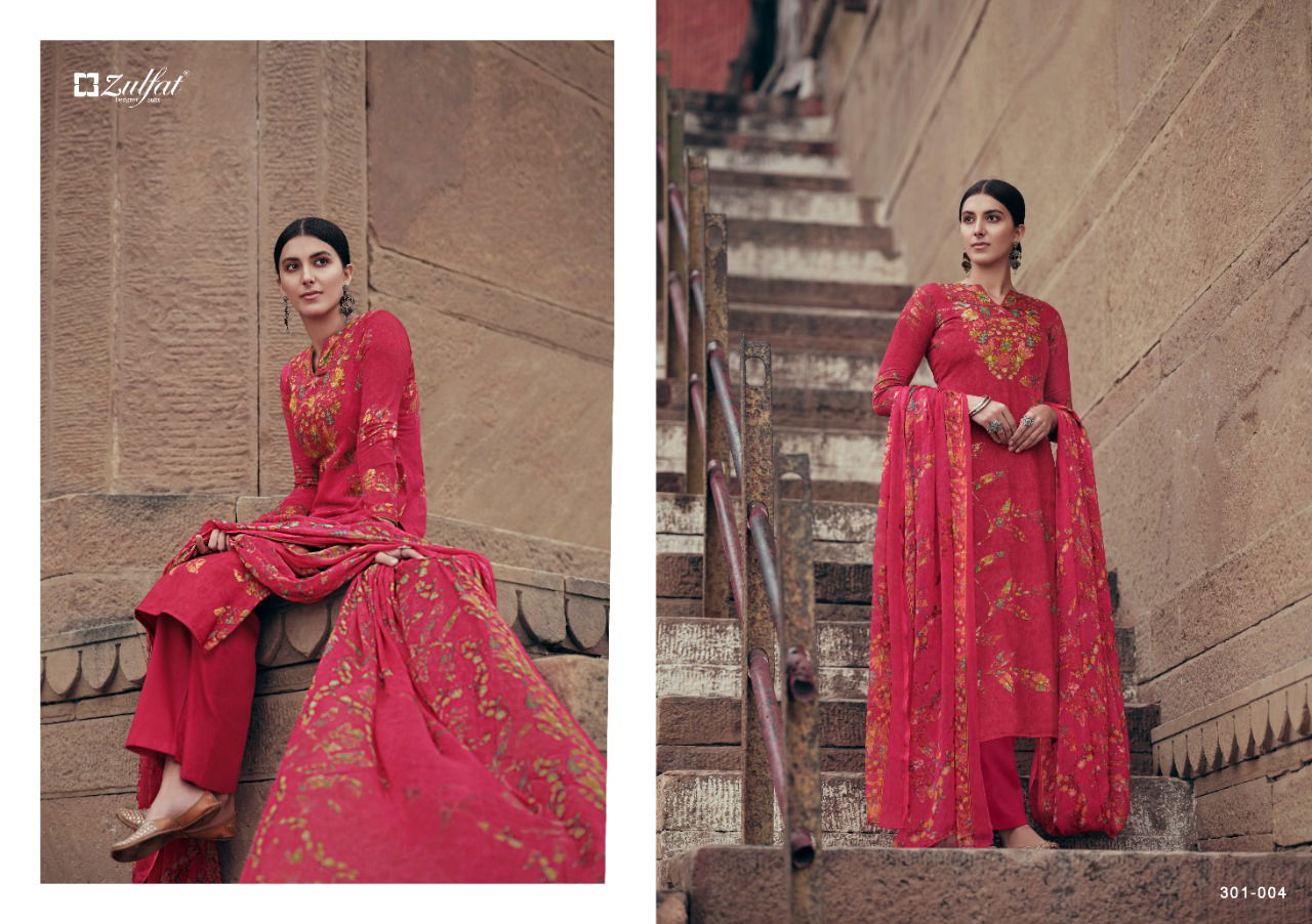 Zulfat Amira Zulfat Amira Fancy Festive Wear Digital Printed Designer Top With Four Side Less Dupatta Dress Material Collection
