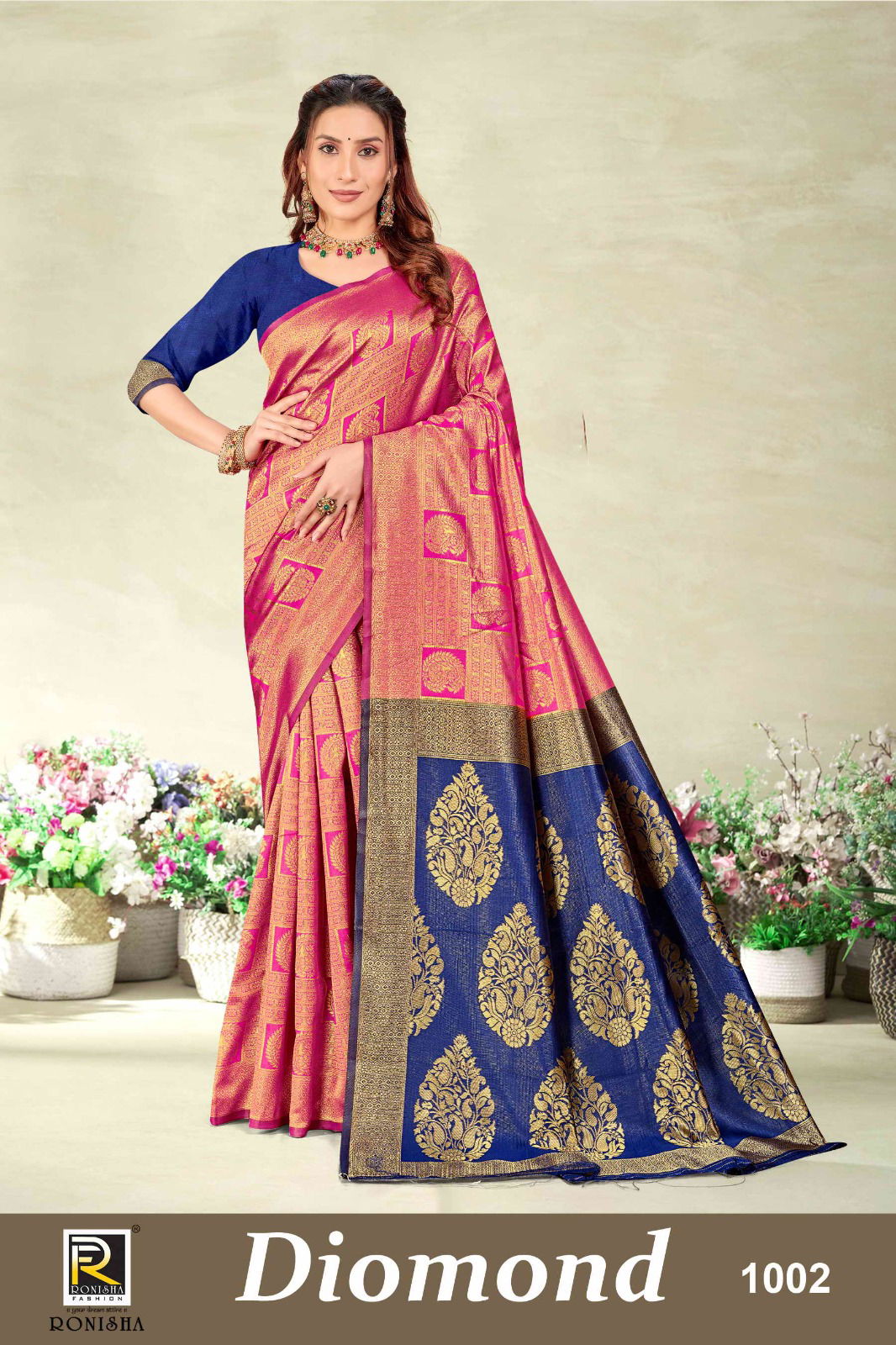 Diomond By Ronisha 1001 To 1006 Banarasi Silk Sarees Wholesale Clothing Supplier In India
