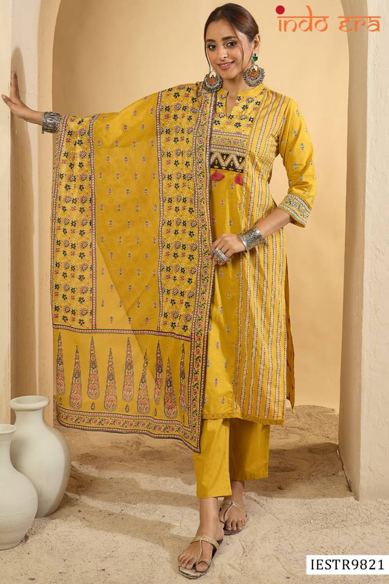 Indo Era 2569 Cotton Kurti Bottom With Dupatta Wholesalers In Delhi