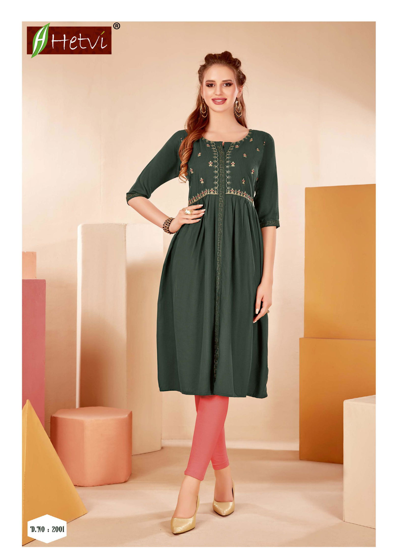 Hirwa Amira Rayon Ethnic Wear Fancy Designer Latest Kurti Collection
