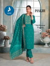 Pankhu By Kaya Vertican Straight Cut Online Kurti With Bottom Dupatta Wholesale