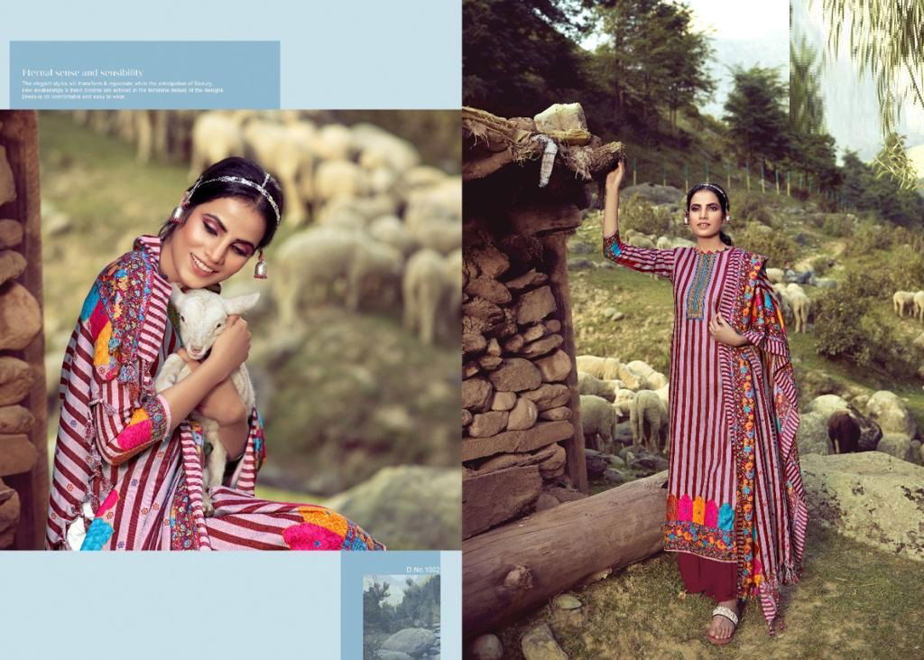 Silky Winter Collection Designer Printed Pashmina Jacquard Dress Material With Twill Shawl Printed Dupatta