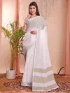 The White Loom By Astita Linen Cotton Saree Wholesale Price In Surat