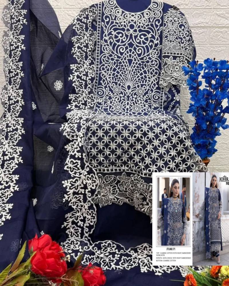 Johra Tex 171 Cambric Cotton Embroidered Pakistani Salwar Kameez Online Wholesale