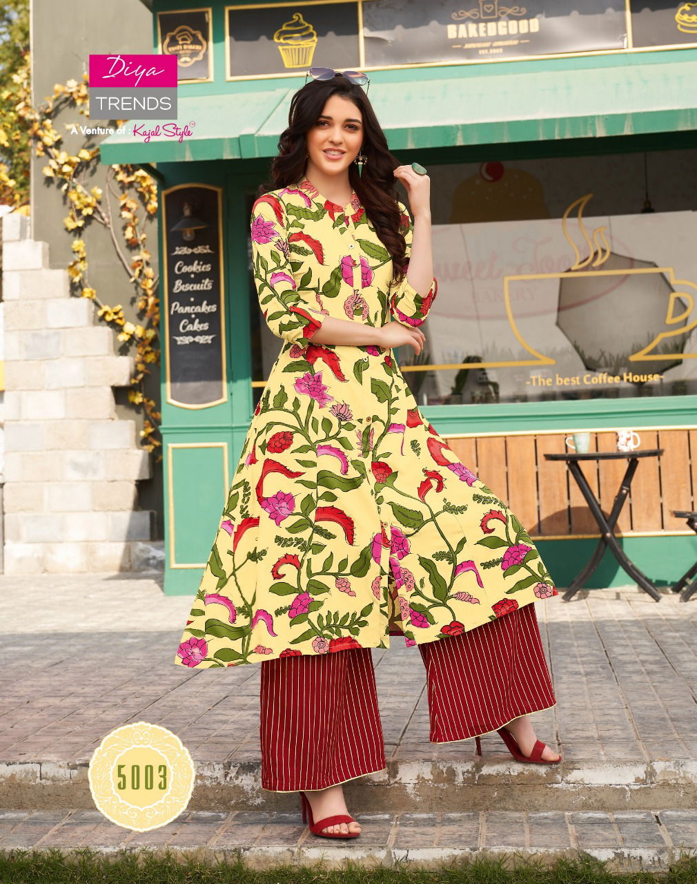 Ethnicity 5 Latest Designer Heavy Festive Wear Long Gown Style Rayon And Embroidery Work Long Kurtis Collection
