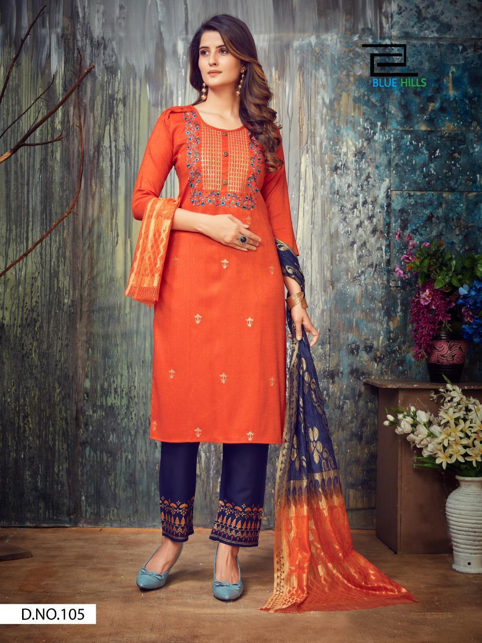 Blue Hills Falak 1 Designers Rayon Ethnic Wear Ready Made Kurtis Collection
