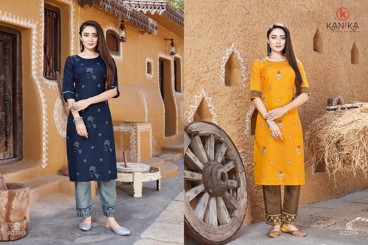 Kanika Julite 3 Latest Fancy Designer Ethnic Wear Two ton Rubbly silk with Embroidery Work Kurti With Bottom Collection
