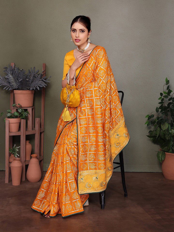 Kaavya 1 Bandhej Printed Silk Festive Wear Saree Online Wholesale