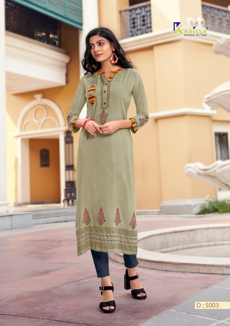 Karissa Rich Girl 5 Latest Fancy Designer Heavy Rayon Foil Print Designer Kurtis Collection
