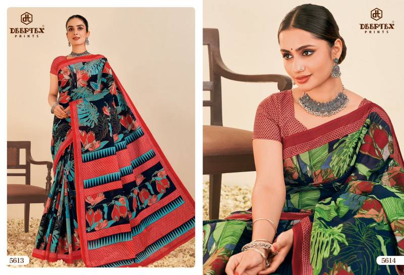 Mother India Vol 56 By Deeptex Printed Cotton Daily Wear Saree Wholesale Online
