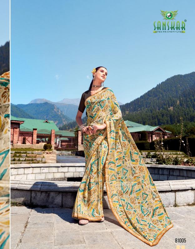 Sanskar Abhinetri Bember Georgette Printed Daily Wear Saree Orders In India