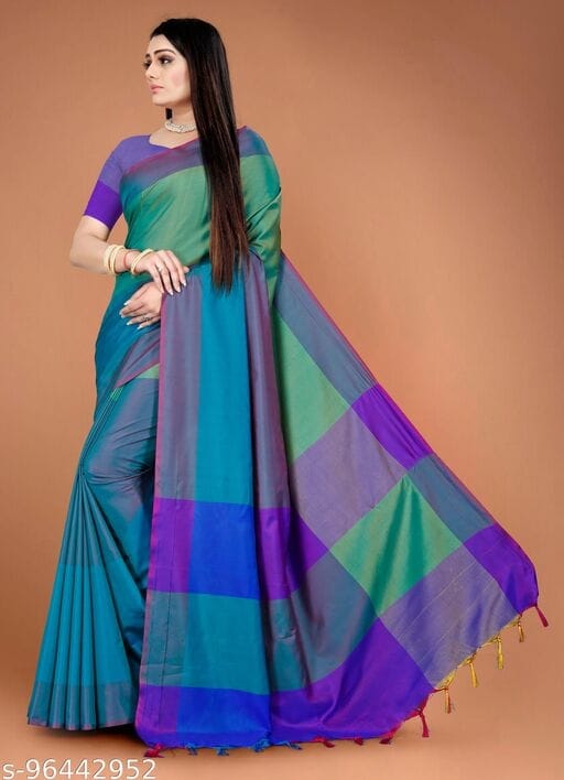 Dhruvi Color Block Fashion Cotton Silk Saree Catalog