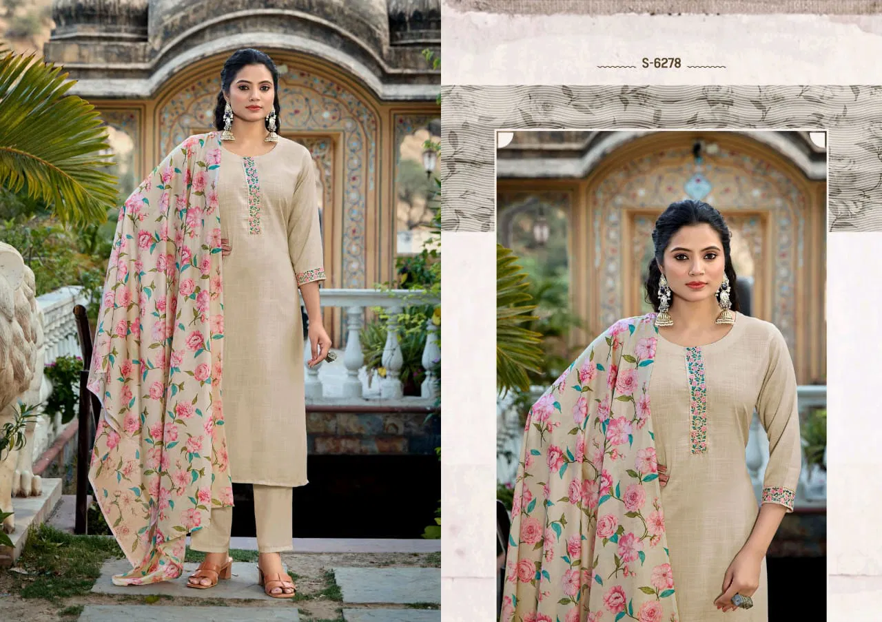Harunika By Sbs Poly Cotton Kurti With Bottom Dupatta Wholesalers In Delhi