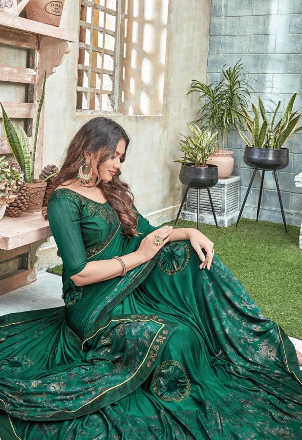 Shangrila Alisha Latest Fancy Designer Printed Ethnic Wear Swarovski Fancy Work Designer Saree Collection
