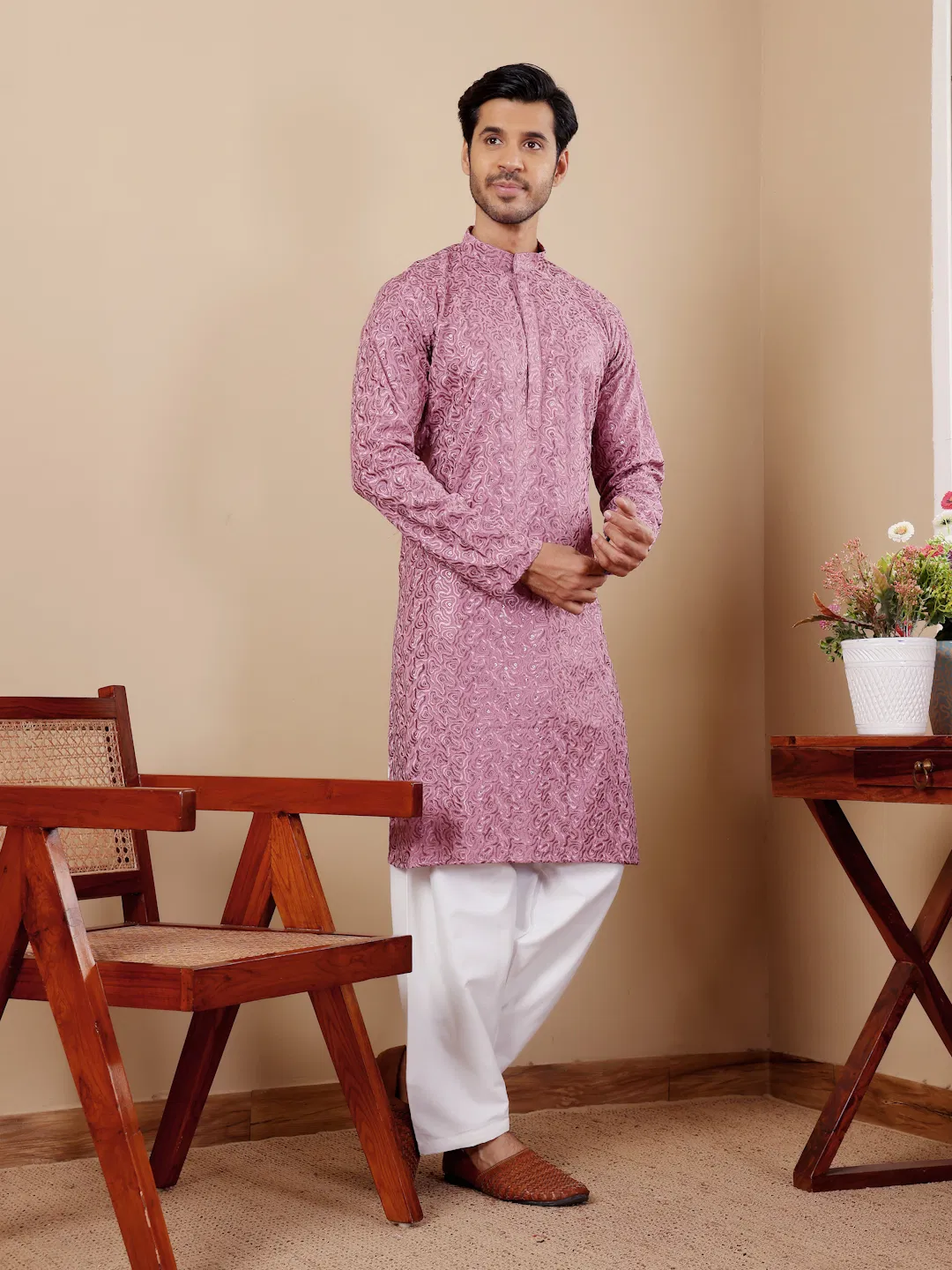 Rw Viscose Chikankari Work Kurta Pyjama Wholesale Suppliers In Mumbai