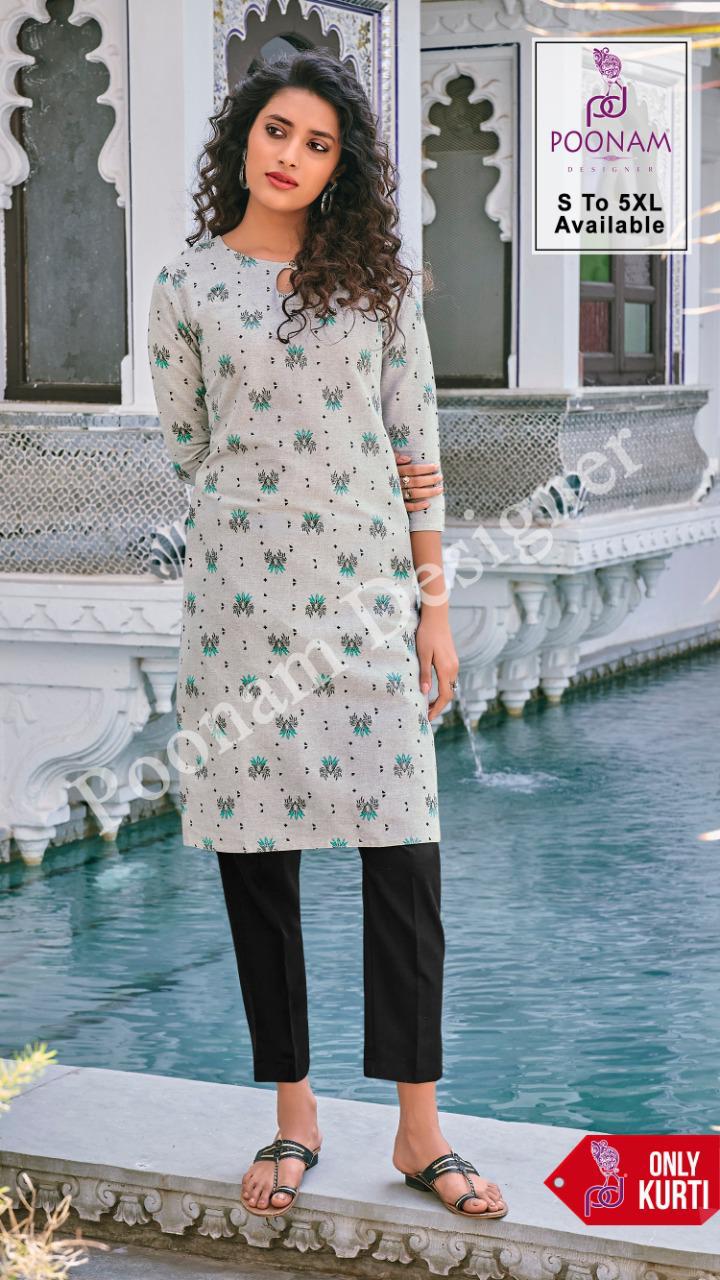 POONAM PRINT Latest Designer Fancy Festive Wear  cotton Printed Kurtis Collection 