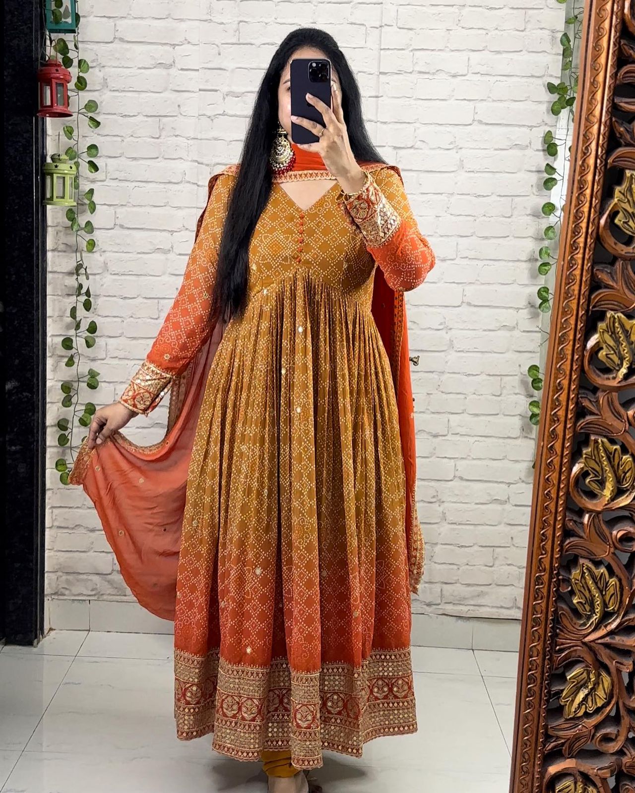 071 Embroidery Heavy Anarkali Kurti With Dupatta Catalog
