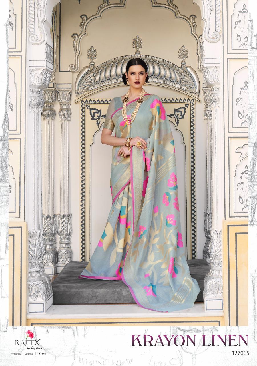 Rajtex Krayon Linen Latest Designer Festive Wear Silk Saree Collection 