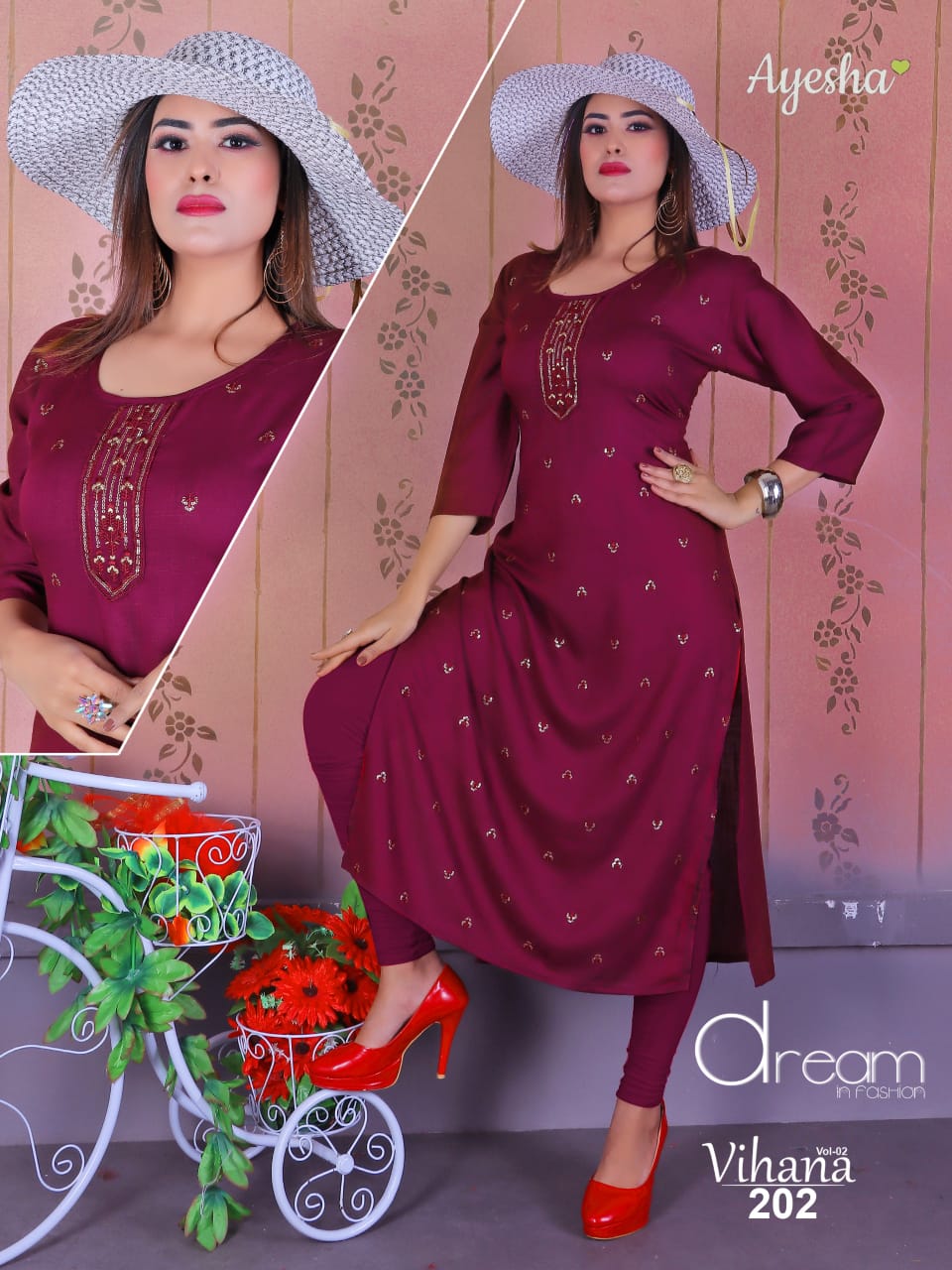 Ayesha Vihana 2 Latest Fancy Regular Casual Wear Rayon Designer Kurtis Collection

