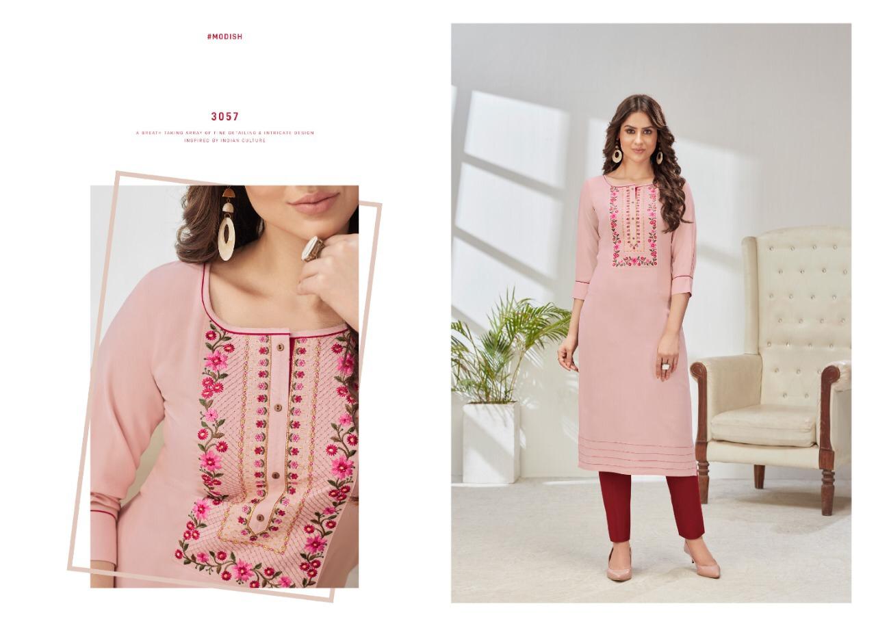 Rangoon Pahel Ethic Wear Designer Heavy Rayon With Value Adition Work Kurtis Collection
