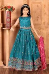 Aaradhna 647 Kids Chinon Silk Thread Work Lehenga Choli
