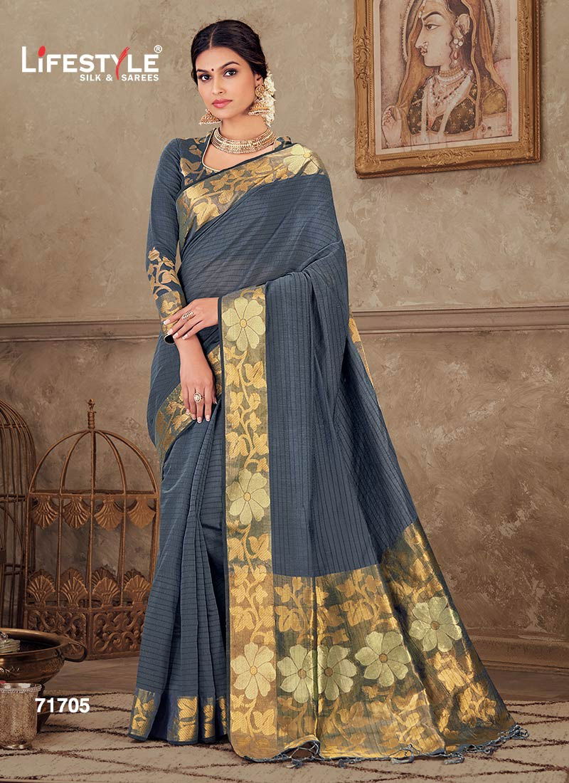 LIFE STYLE LASHKARA  VOL-1 Latest Fancy Designer Festive Wear Heavy Chanderi Gala Silk Rich Pallu Saree Collection