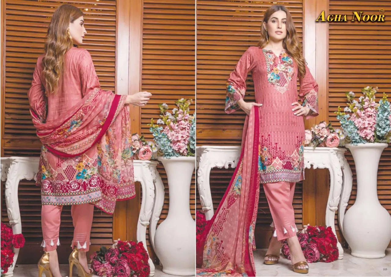 Agha Noor 2 Latest Fancy Designer Casual Wear Karachi Dress Materials Collection
