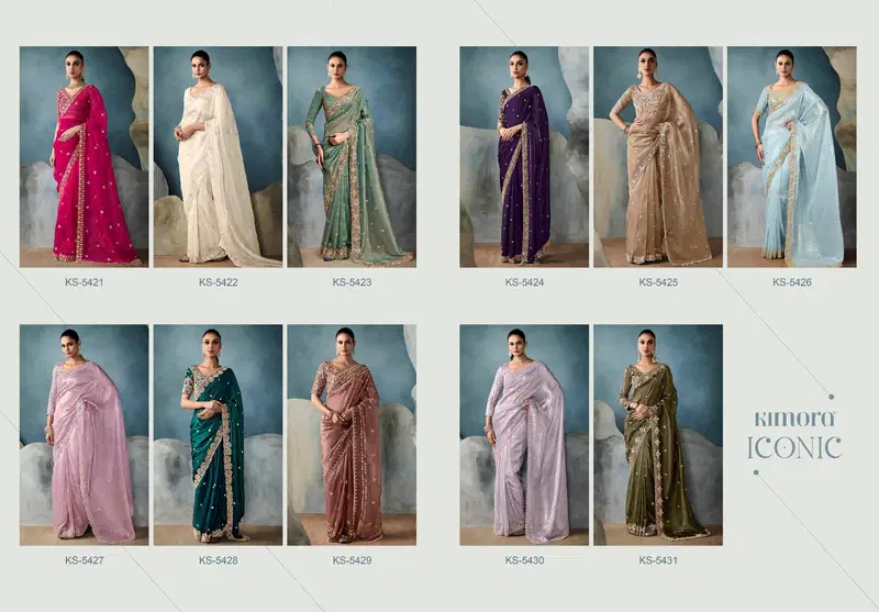 Iconic By Kimora Fancy Tissue Designer Saree Suppliers In India