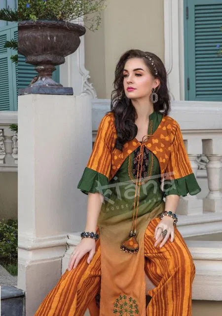 Kiana Amora Fancy Elegant Latest Designer Heavy Casual Wear Kurti With Bottom Collection
