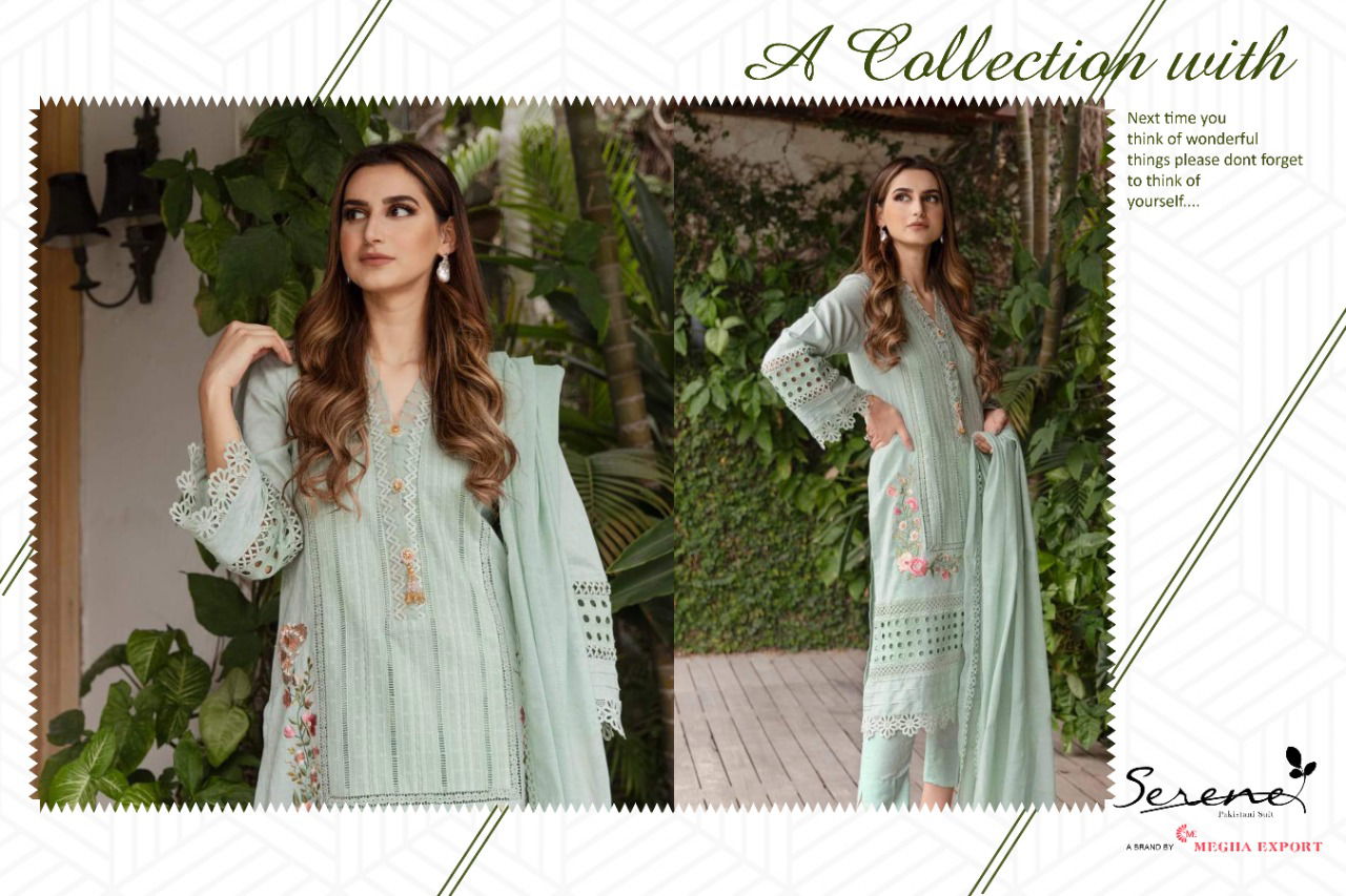 Serene Belle Ame Fancy Designer Heavy Festive Wear Pure Lawn Cotton Heavy Embroidery Pakistan Salwar Kameez Collection
