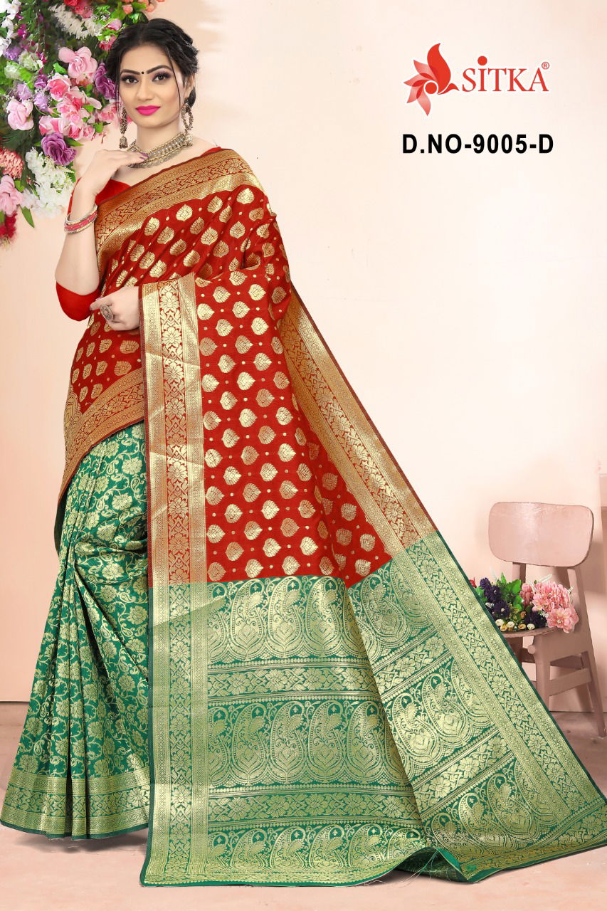 Jahnvi 9005 Latest Fancy Designer Festive Wear Heavy Silk Sarees Collection

