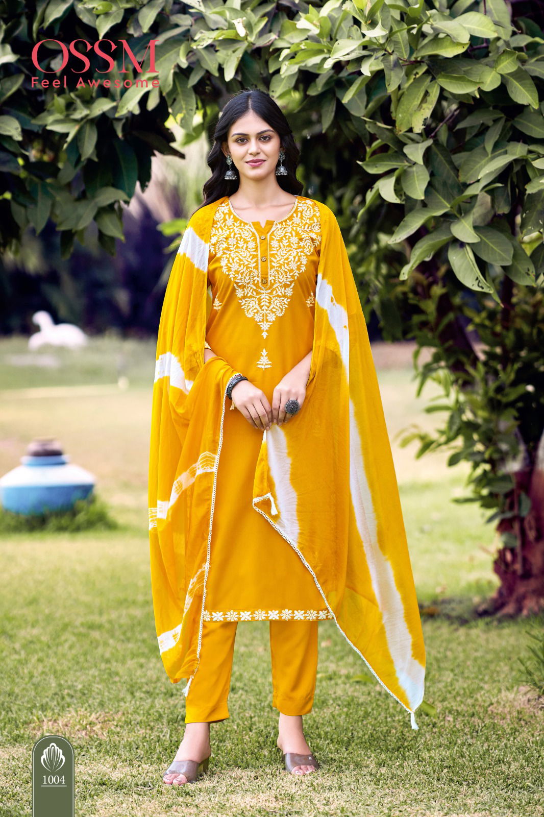 Lakhnavi By Ossm Rayon Embroidery Kurti With Bottom Dupatta Manufacturers
