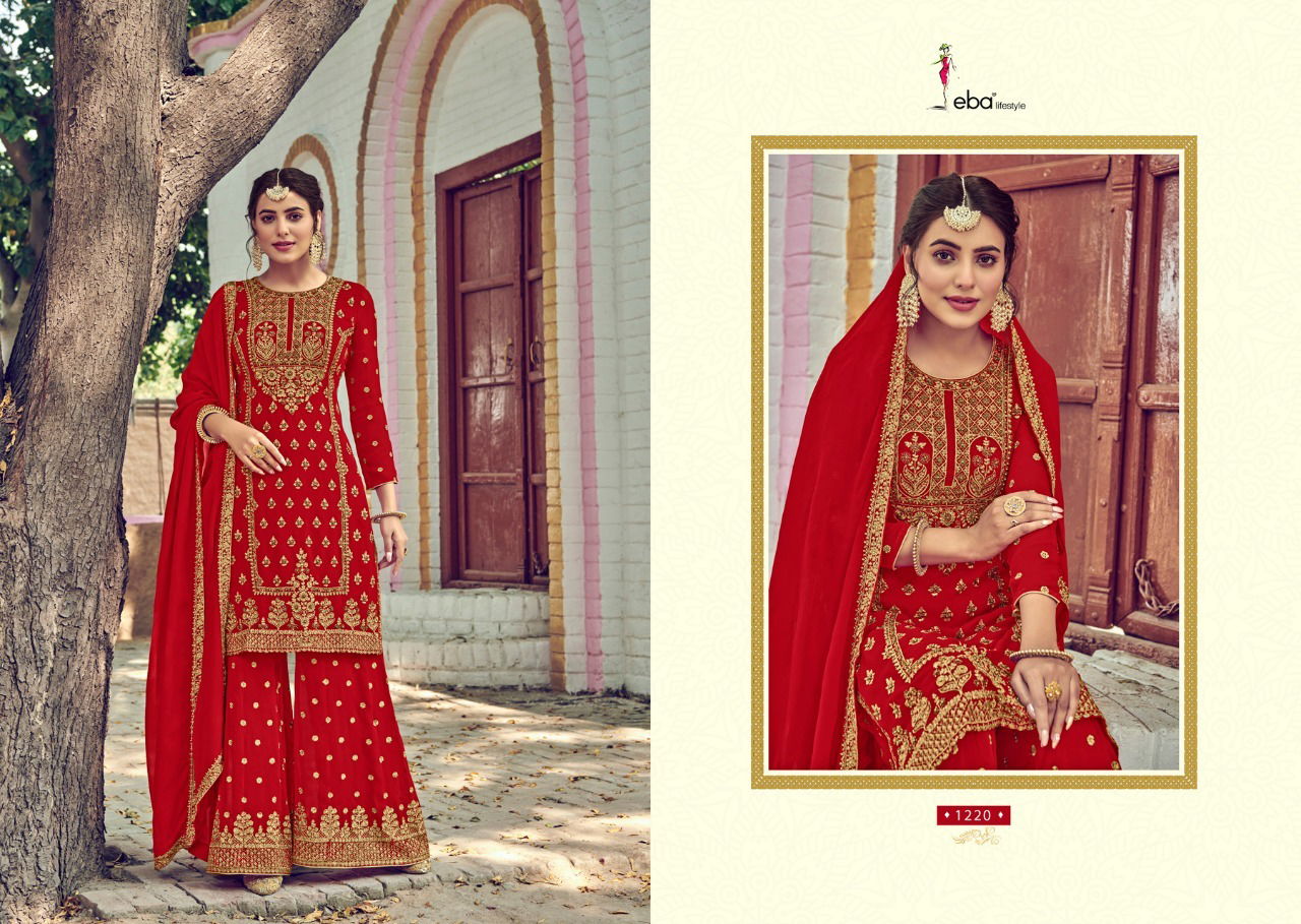 Eba Rose Gold Latest Wedding Wear fancy Foux Georgette With Embroidery Work And Khatli Diamond Work Salwar Kameez Collection

