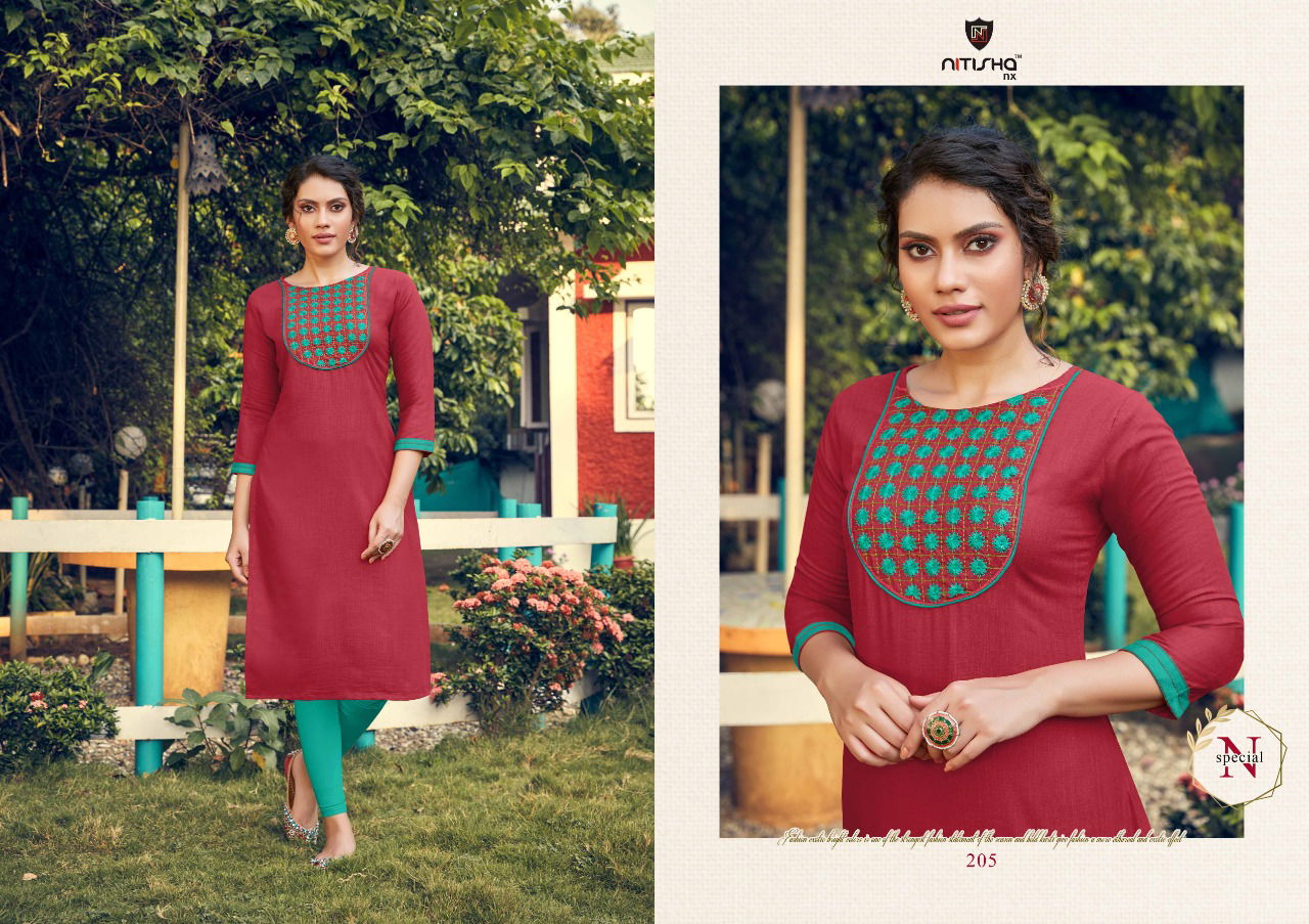 Nitisha Fogg 2 Latest Fancy Casual Regular Wear Cotton Embroidery Kurtis Collection
