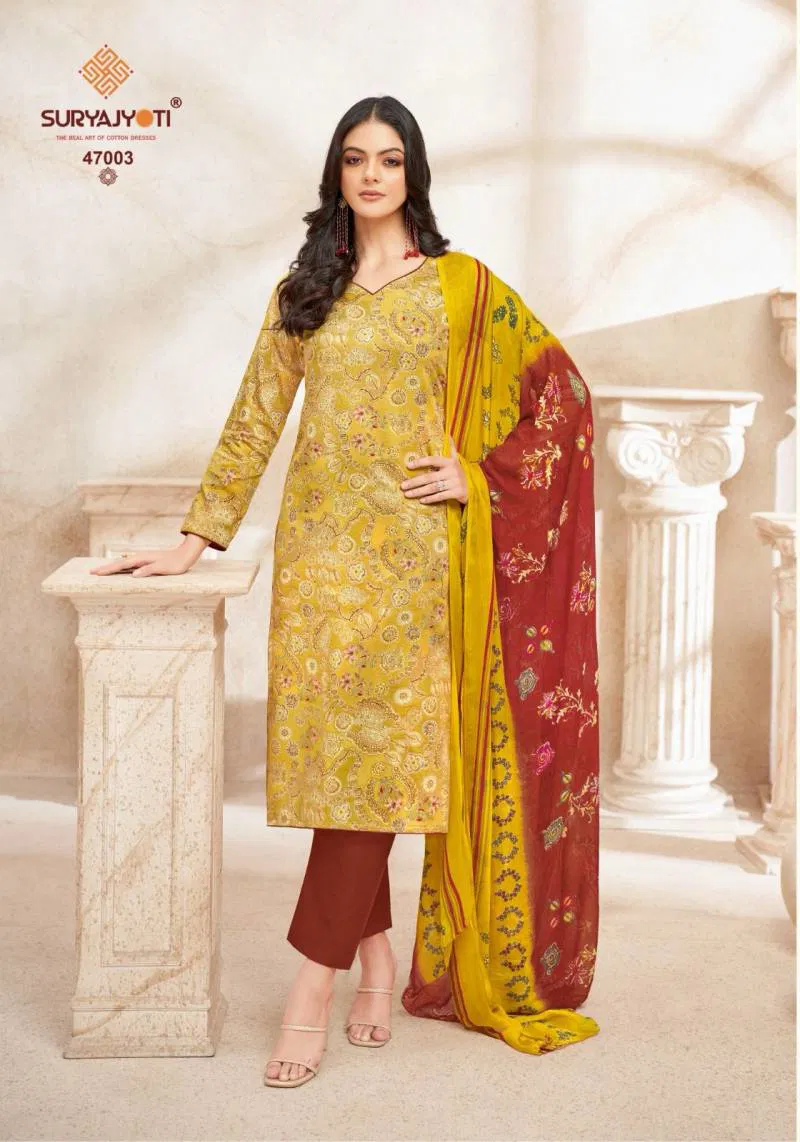 Naishaa Vol 47 By Suryajyoti Jam Satin Dress Material Wholesalers In Delhi