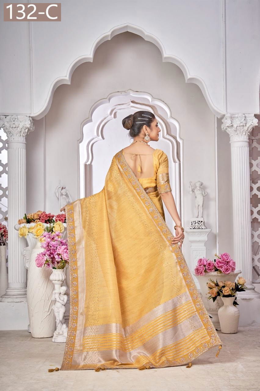 Sumitra 132 A To 132 E Top Dayed Work Saree Wholesale Shop  In India