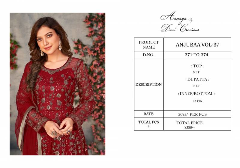 Anjubaa Vol 37 By Anjubaa Net Designer Salwar Kameez Suppliers In India