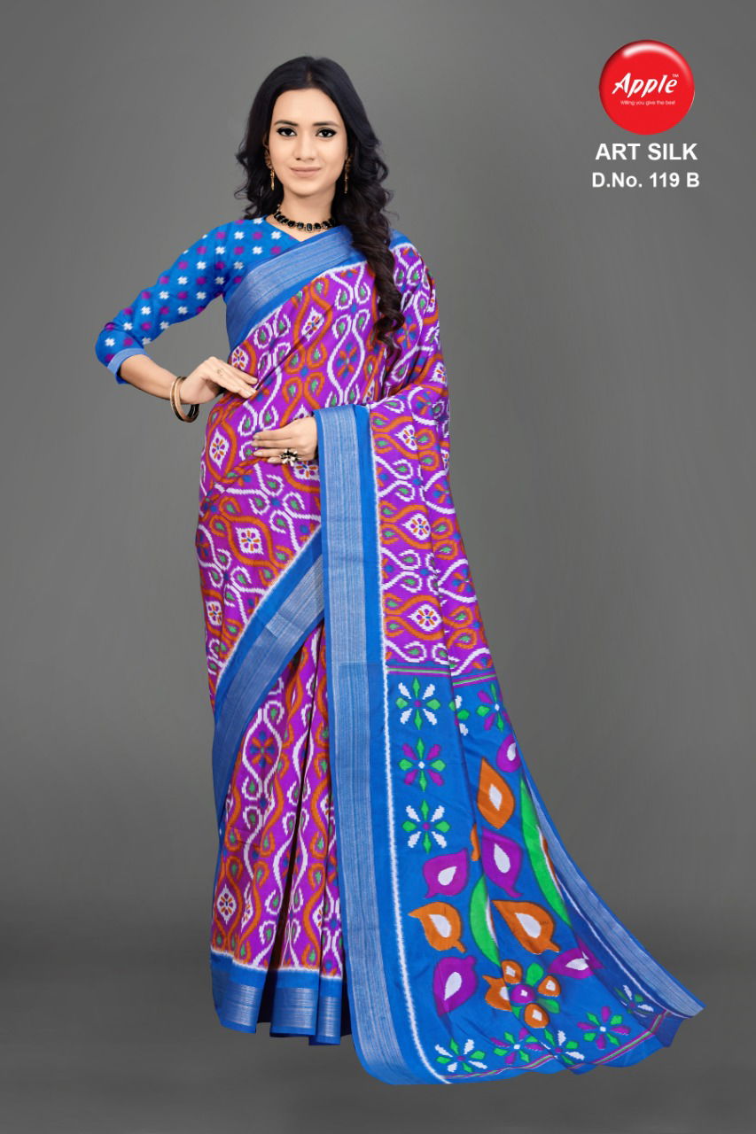Apple Art Silk 119 Latest Collection Of Regular Wear Art Silk Saree 
